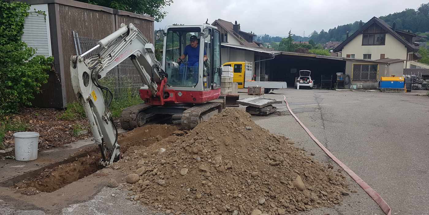 Bauvorhaben Steinacherstrasse, Bertschikon (Gossau), 2 Baggerschächte, 2 Rammkernsondierungen, 3 Rammsondierungen, Verschiedenste Laboranalysen, Geotechnischer Bericht, Entsorgungskonzept