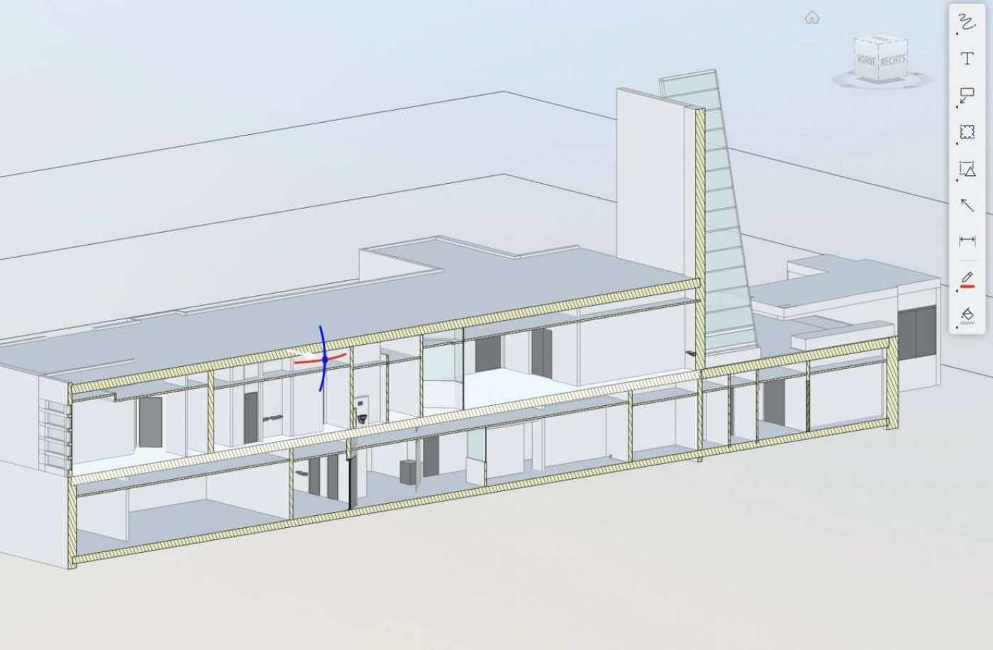 Hirslanden Andreas Klinik, Zug, 3D Laserscan, 3D- / BIM- Modellierung aus Punktwolke