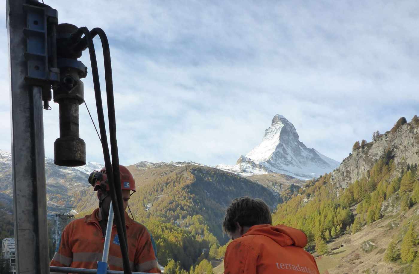 Projekt Bikini, Winkelmatten, Zermatt VS, Bohrlochscanning in steilem Gelände,,3 Bohrungen destruktiv bis 25m