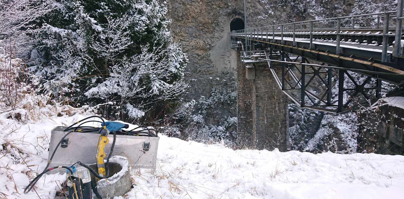 RhB Chur, Arosa (Lüen-Peist) GR, 8 Stk Inklinometer aus den Jahren, 2001, 2003, 2019 und 2020, Tiefen zwischen 20m und 55m, Bei verschiedenen Brücken und Viadukten