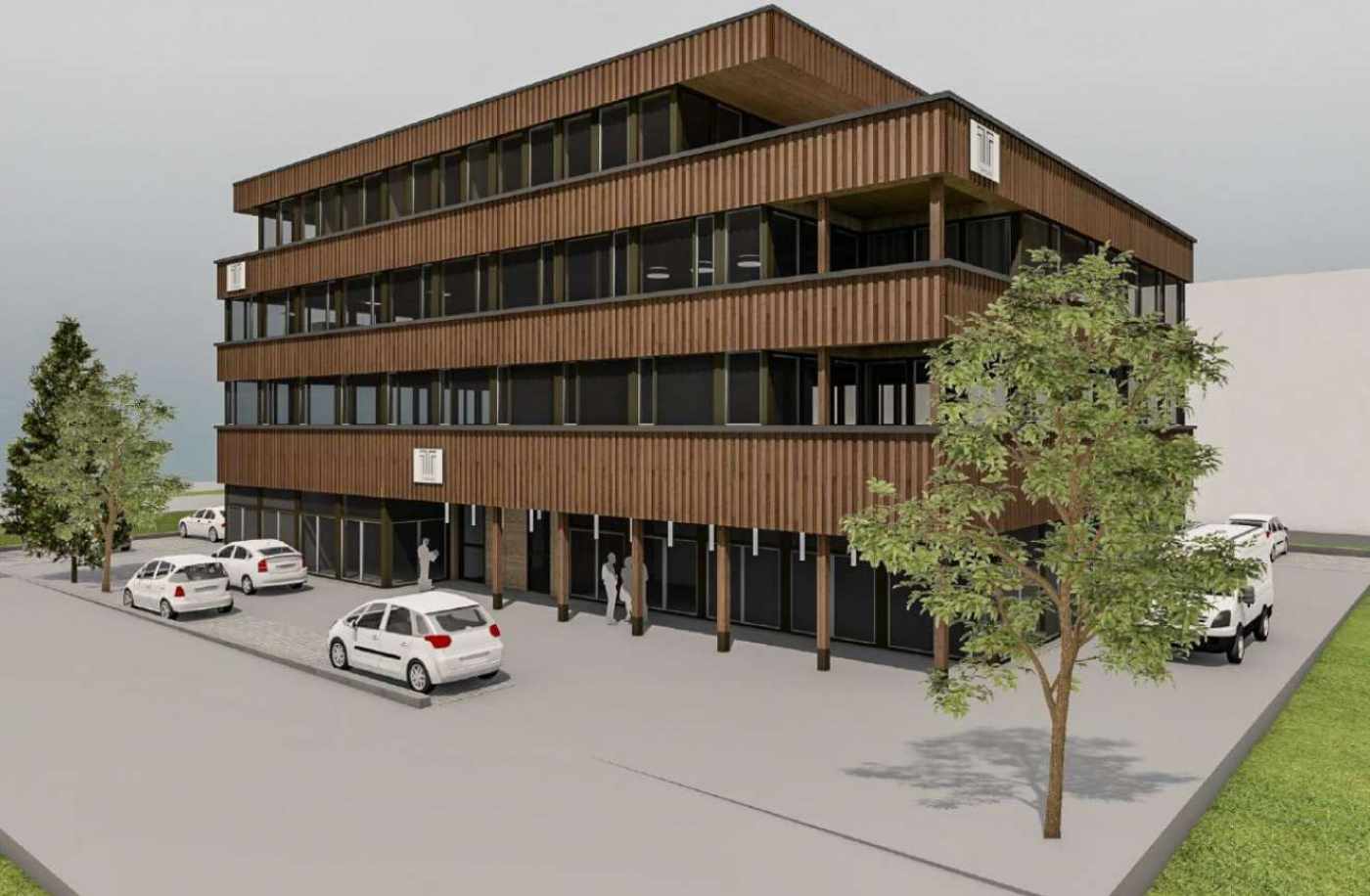 Bürogebäude Trinova, Hämmerli, 8855 Wangen, Projekt und Baukontrolle Baugrube, Pfahlfundation und Bodenplatte, Verankerung Erdbebenlasten in Bodenplatte und Fundation