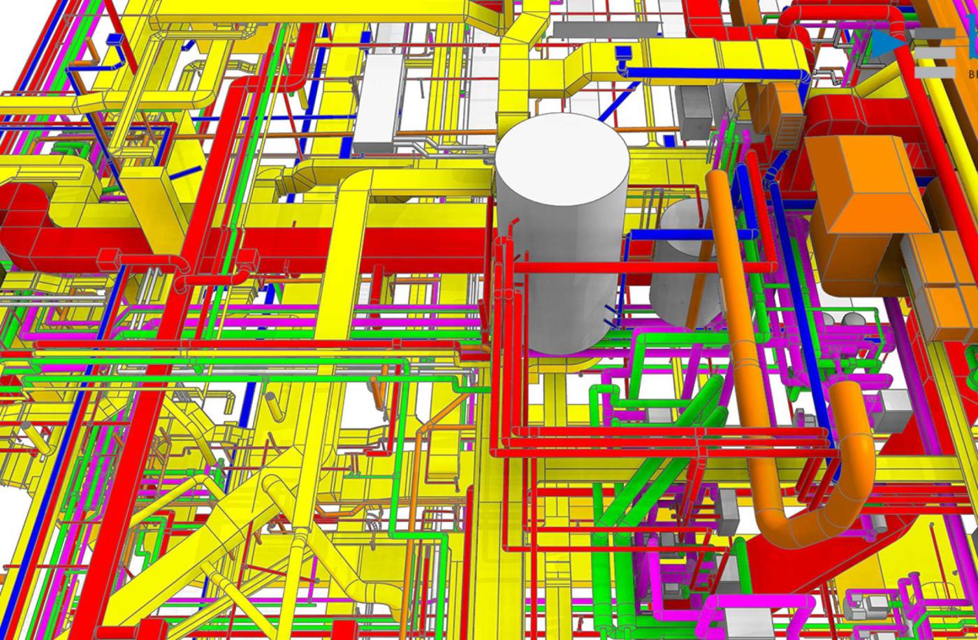 Migros Meilen, 3D Laserscan, 3D-/BIM-Modellierung aus Pläne, 3D-/BIM-Modellierung aus Punktwolke, Gewerke HKLSE inkl. 25 Systeme, 2D Pläne aus 3D Modell generieren