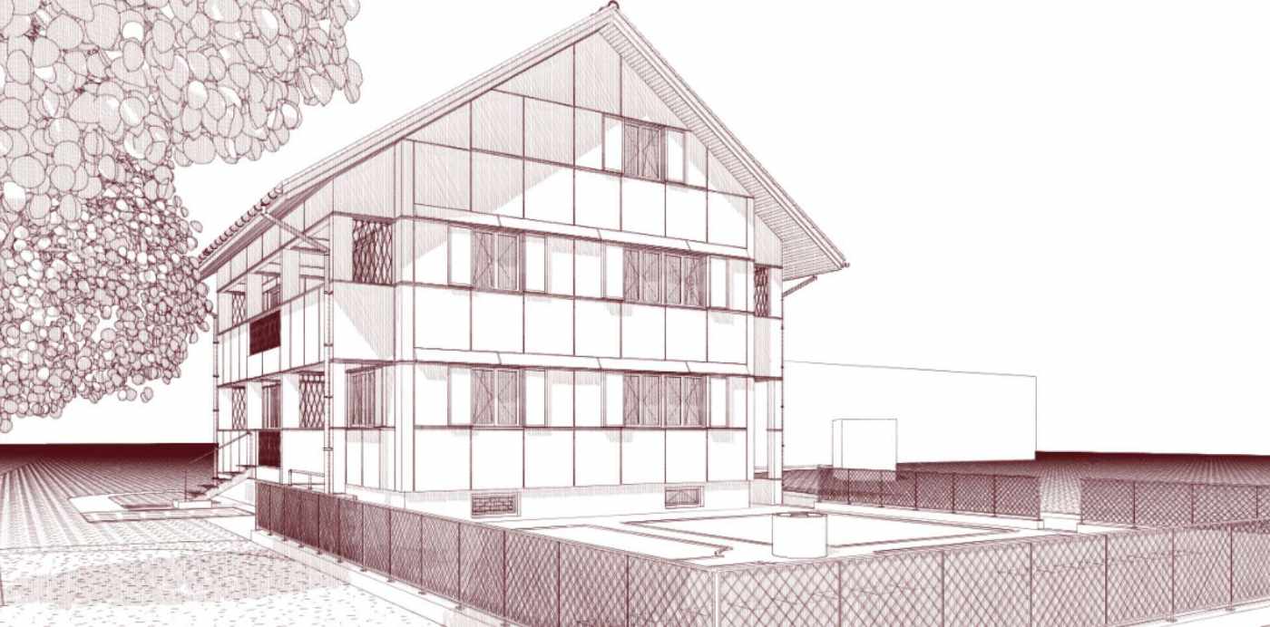 Ersatzneubau MFH, Kantonsstrasse, 8854 Galgenen, Projektierung, Ausschreibung und Realisierung der Holzkonstruktionin Elementbau, sowie dem Erdgeschoss und der Fundation in Massivbauweise.