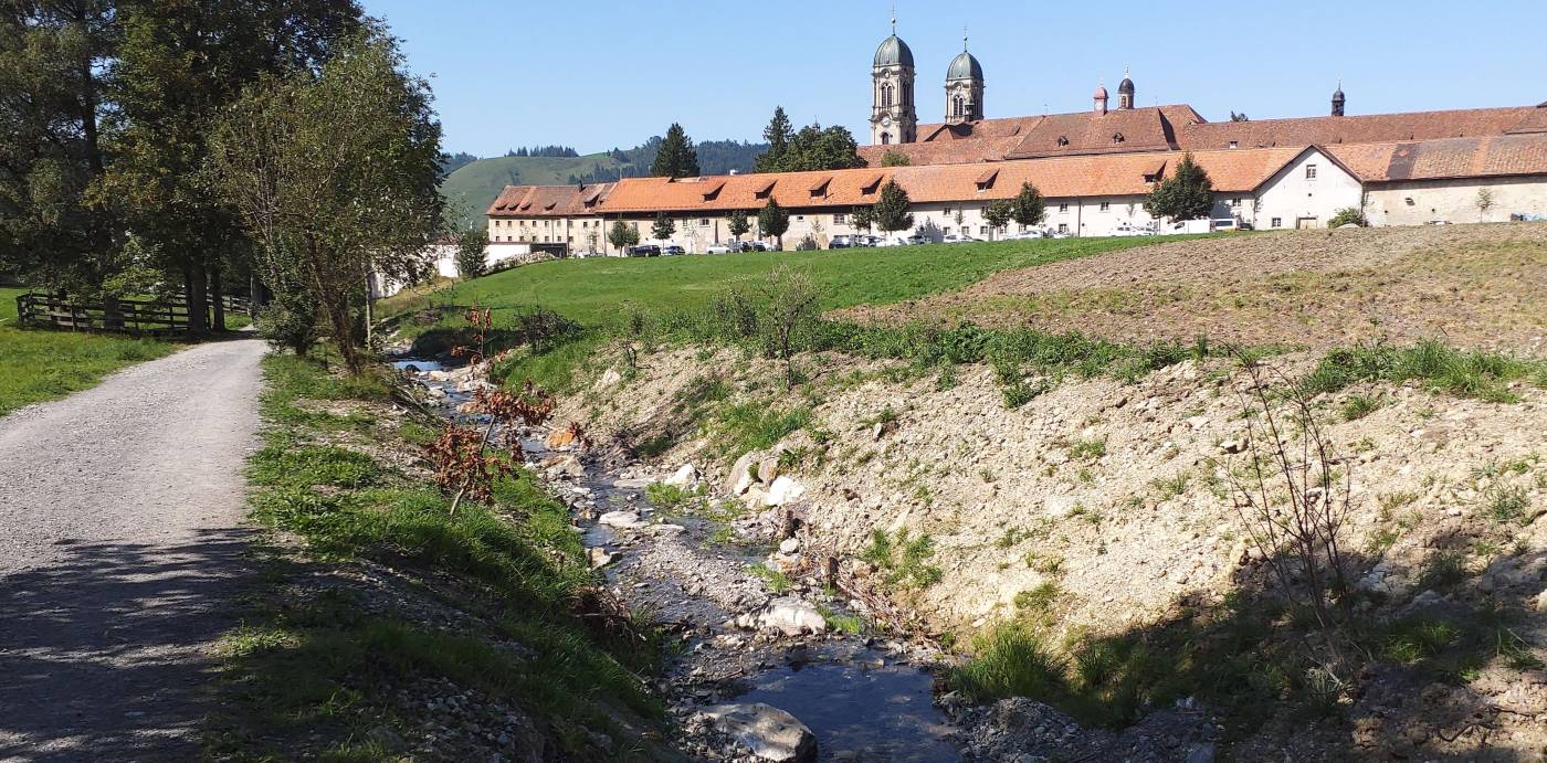 Revitalisierung Johannisbächli, Einsiedeln, Vorprojekt mit Variantenstudium, Bauprojekt, Hydraulische Modellierung, Öffentlichkeitsarbeit, Bauherrenunterstützung, Submissionsprojekt, Ausführung Bauleitung