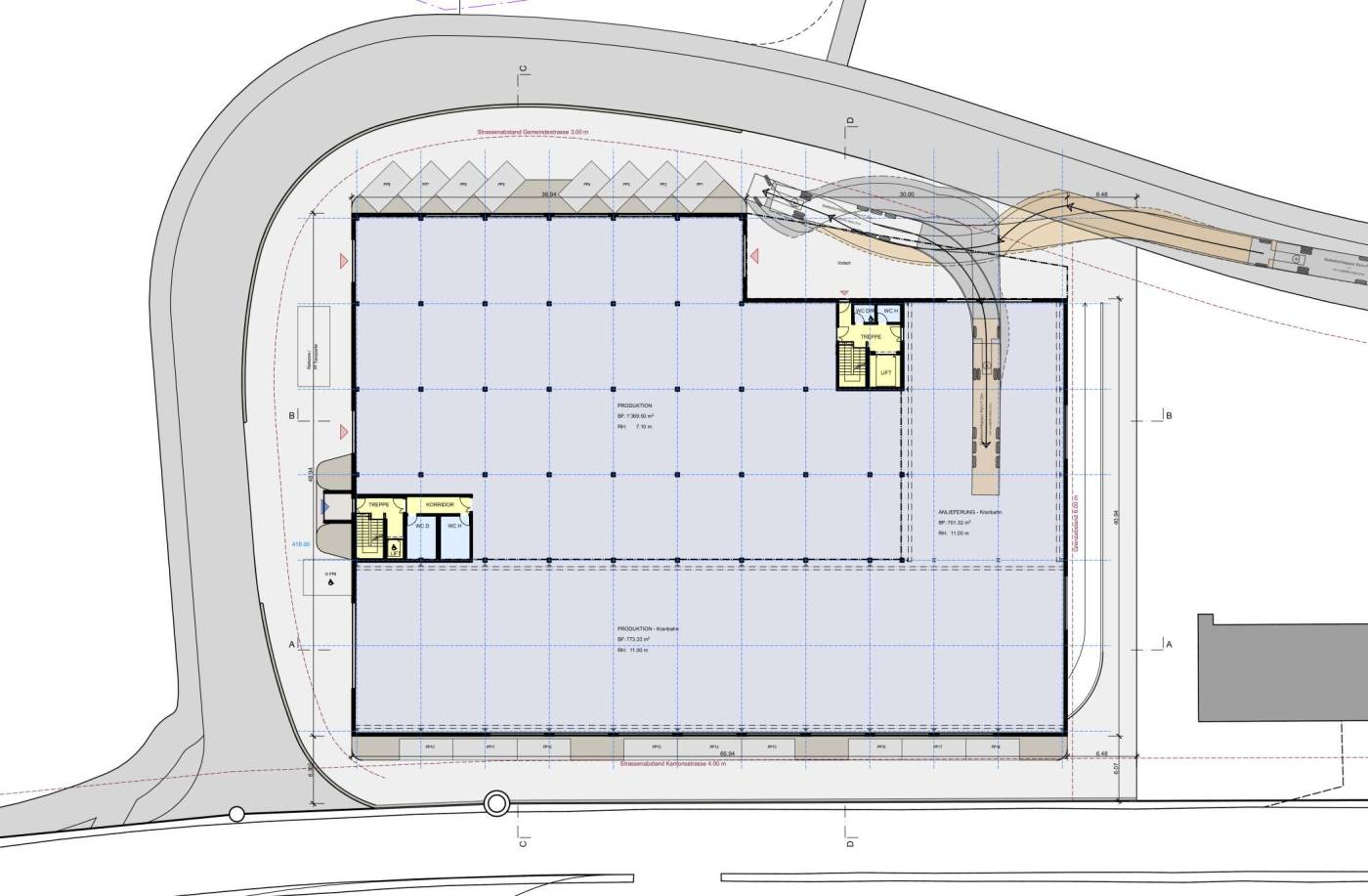 Richtprojekt Industrieanlage 8722 Kaltbrunn, Baurechtliche Abklärungen, Architektur, Tragwerksplanung, Erschliessungskonzept, Richtprojekt