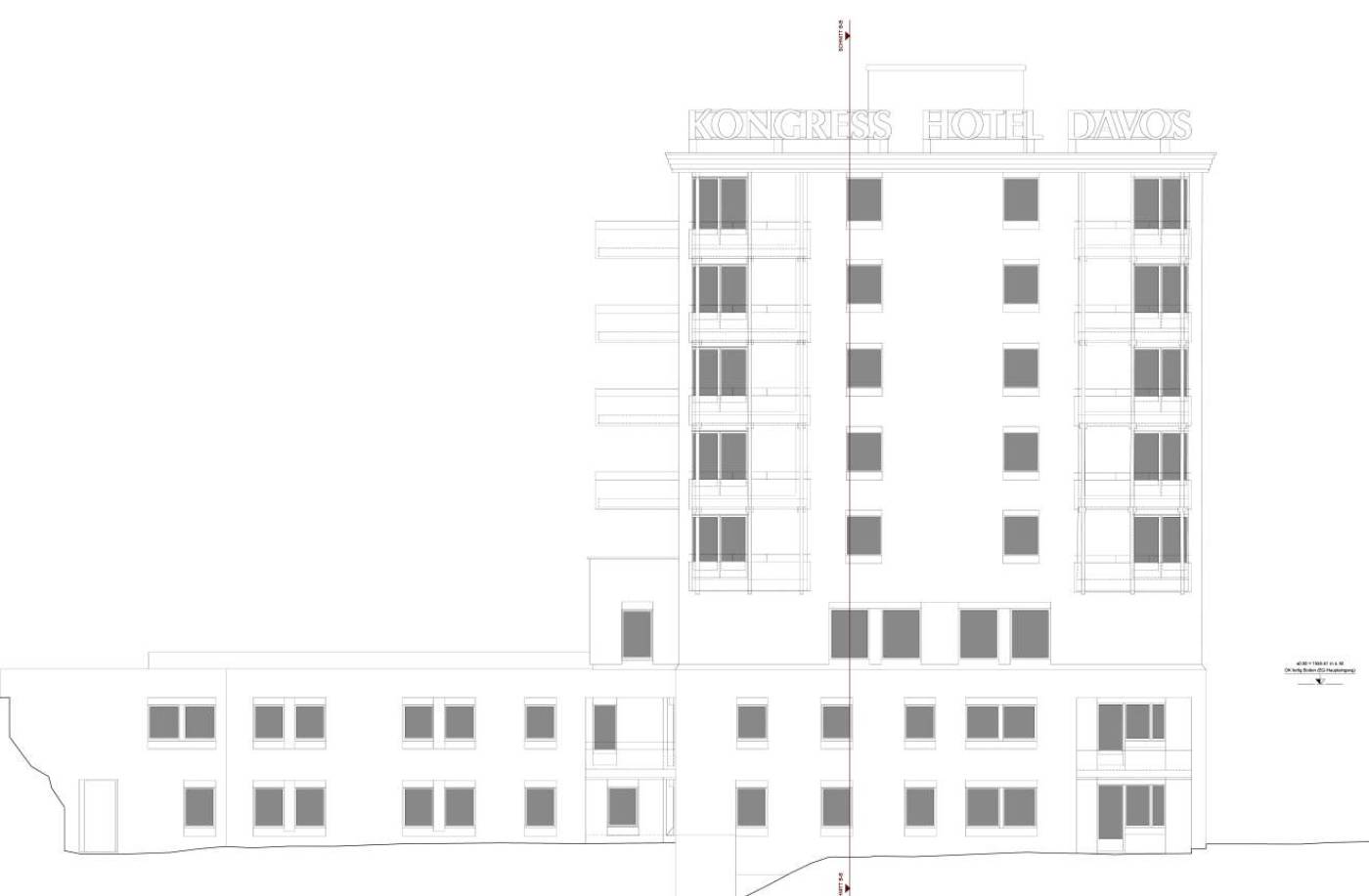 Gebäudevermessung
Kongresshotel, Davos
2D-Pläne, Fixpunktnetz für Grundlagevermessung, Aufnahme mittels Tachymeter und 3D-Laserscanner, Erstellen von 2D-Grundlagen in Form von Grundrissen, Schnitten und Fassadenplänen