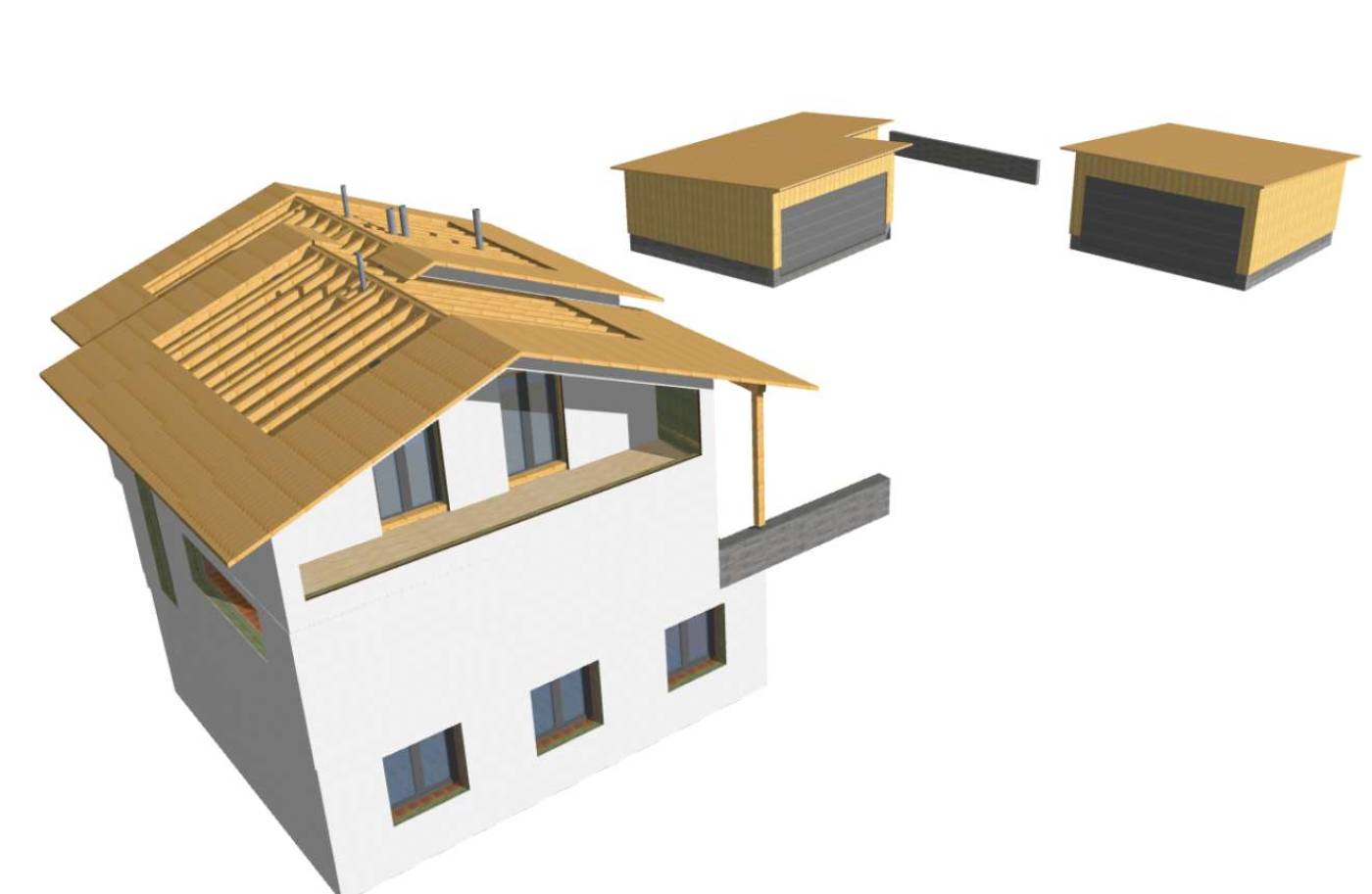 Umbau Ferienhaus Flims, Projektierungund Statik Fundation, Massiv- und Holzbau