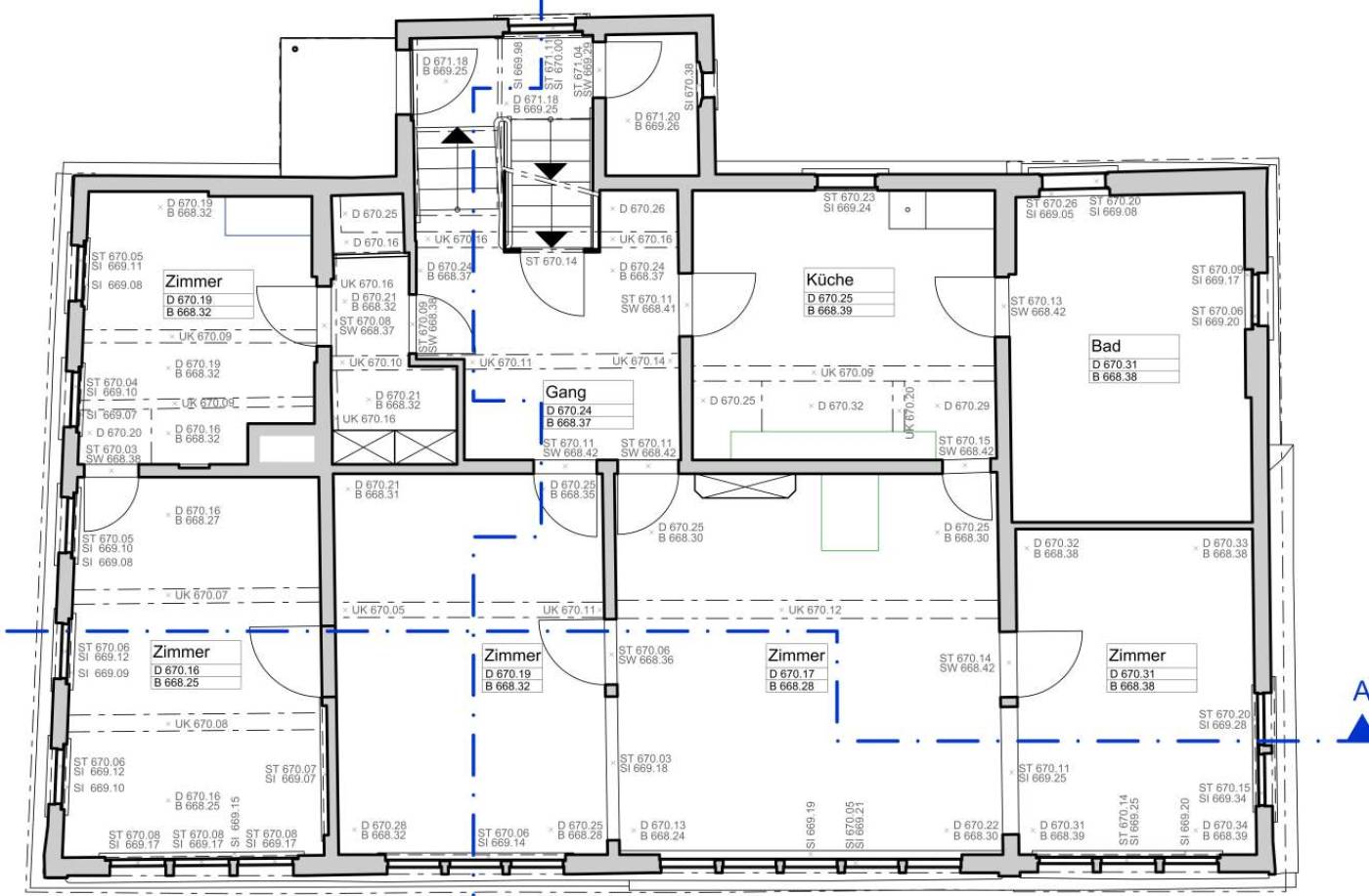 Fabrikantenhaus, Dorf 31
9103 Schwellbrunn, Gebäudeaufnahmen 1:50, Erstellung von:, 2D-Fassaden, 2D-Grundrisse, 2D-Schnitte