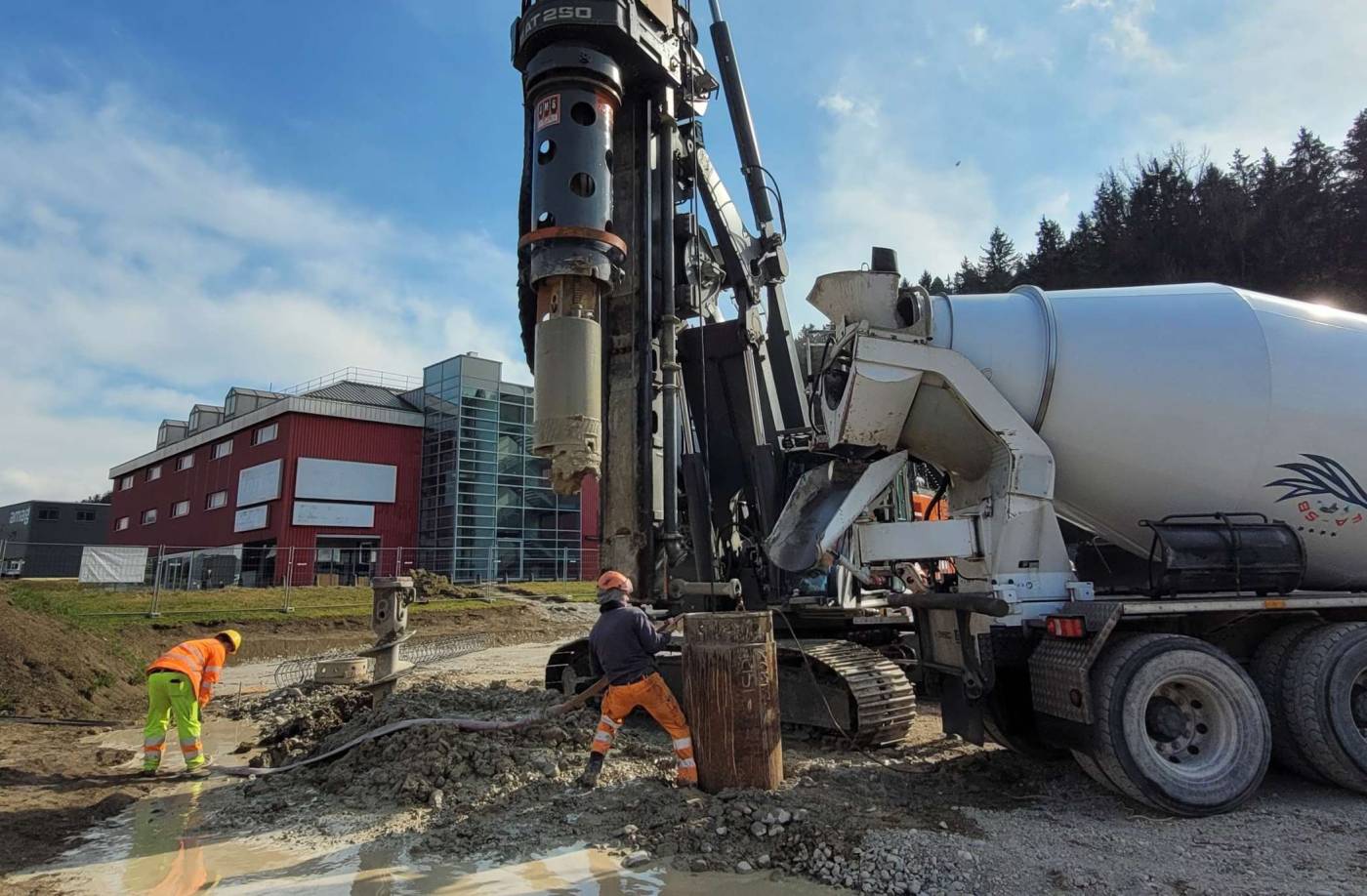 Neubau Lagerhalle St.Gallerstrasse, Elsau, Rammsondierungen, Baugrunduntersuchung, Grundwassermonitoring, Beratung und Begleitung Umwelttechnischer Aspekte, Baubegleitung