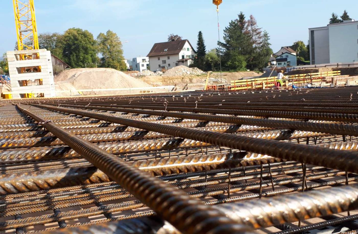 Arealüberbauung Sechten, Rüti, Leistungen Vorprojekt bis Ausführung für die Baugrube, Baugrubensicherung und Wasserhaltung Bauingenieurarbeiten im Hochbau (Statik)