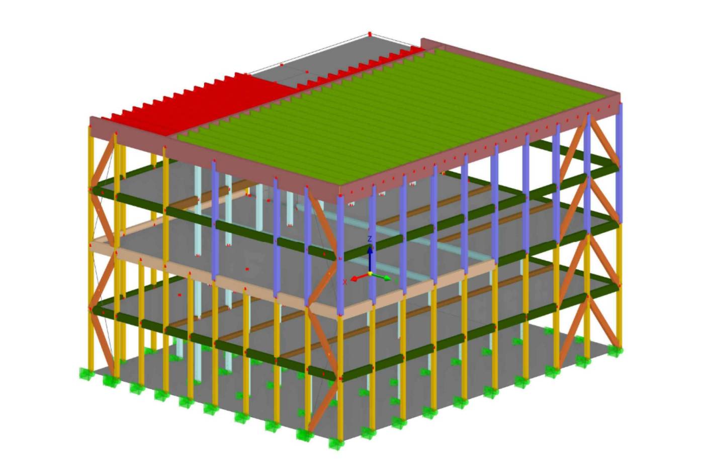 Neubau Turnhalle, KSA Nuolen Wangen, Projektierung, Ausschreibung und Realisierung der Holzkonstruktion, des Massivbaus und der Pfahlfundation