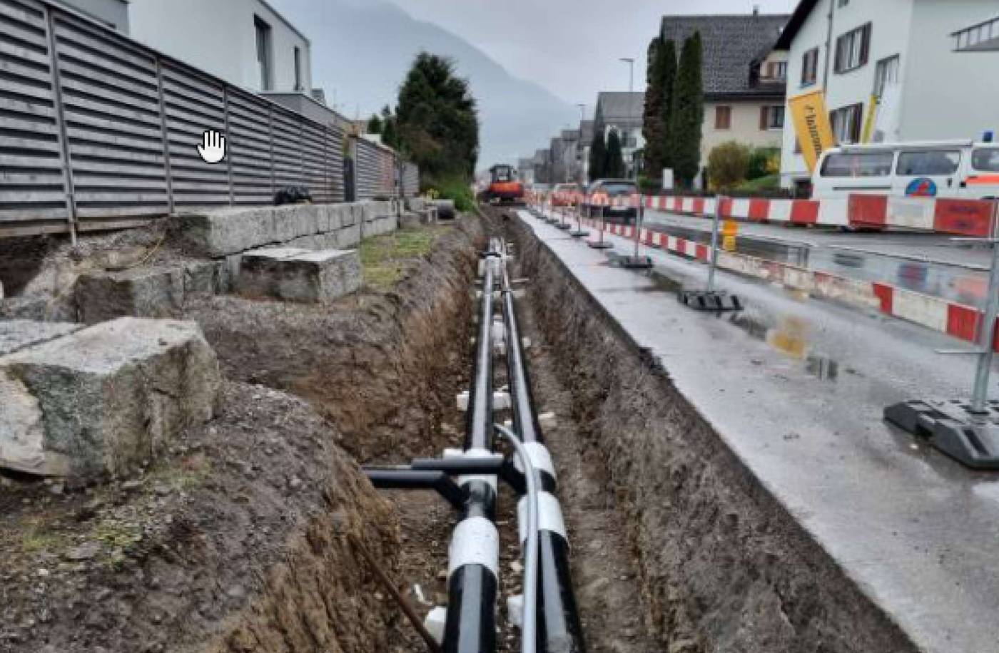 Fernwärme Anschluss MPS, Wangen, Variantenstudium, Kostenschätzung, Bauprojekt, Bewilligungsverfahren, Submissionsverfahren, Ausführungsprojekt, örtliche Bauleitung, Ausmass- und Rechnungskontrolle, Inbetriebnahme