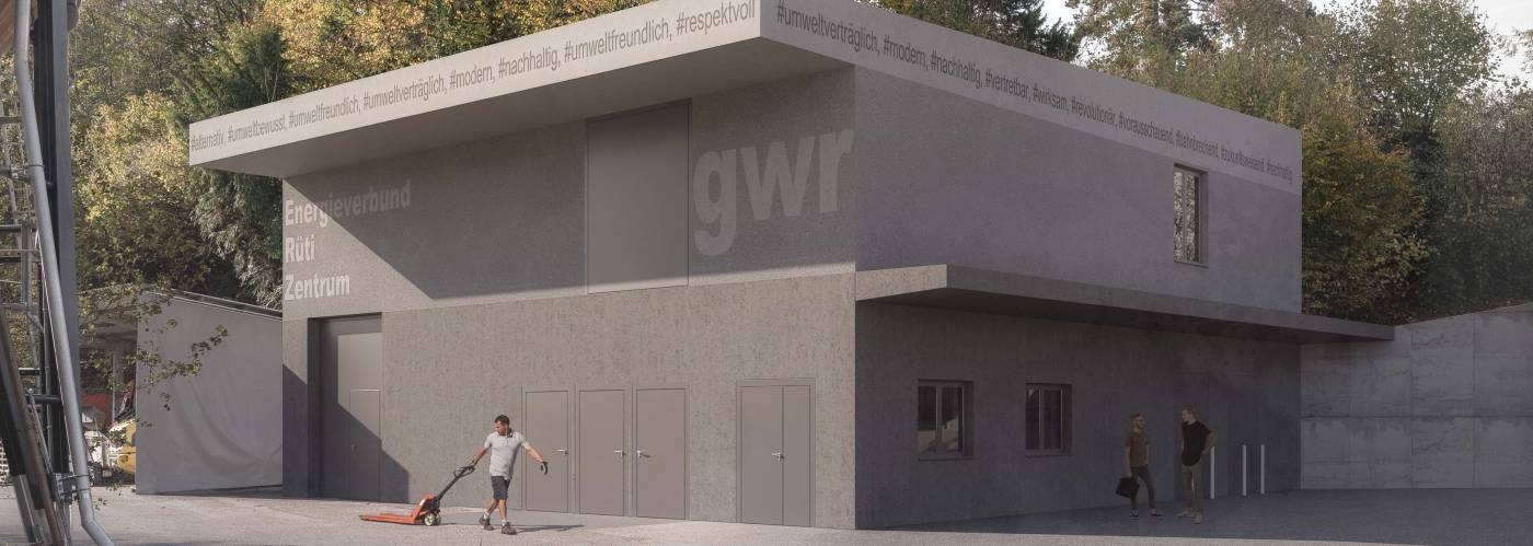 Energieverbund Rüti-Zentrum Neubau Werkhof, Projektierung, Ausschreibung und Realisierung der Baugrube und der Tragkonstruktion im Hochbau.