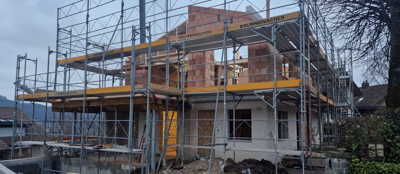 Umbau + Aufstockung EFH, Malters, Statische Überprüfung bestehendes Wohngebäude und Aufstockung, Ausarbeiten Verstärkungsmassnahmen, Baukontrolle