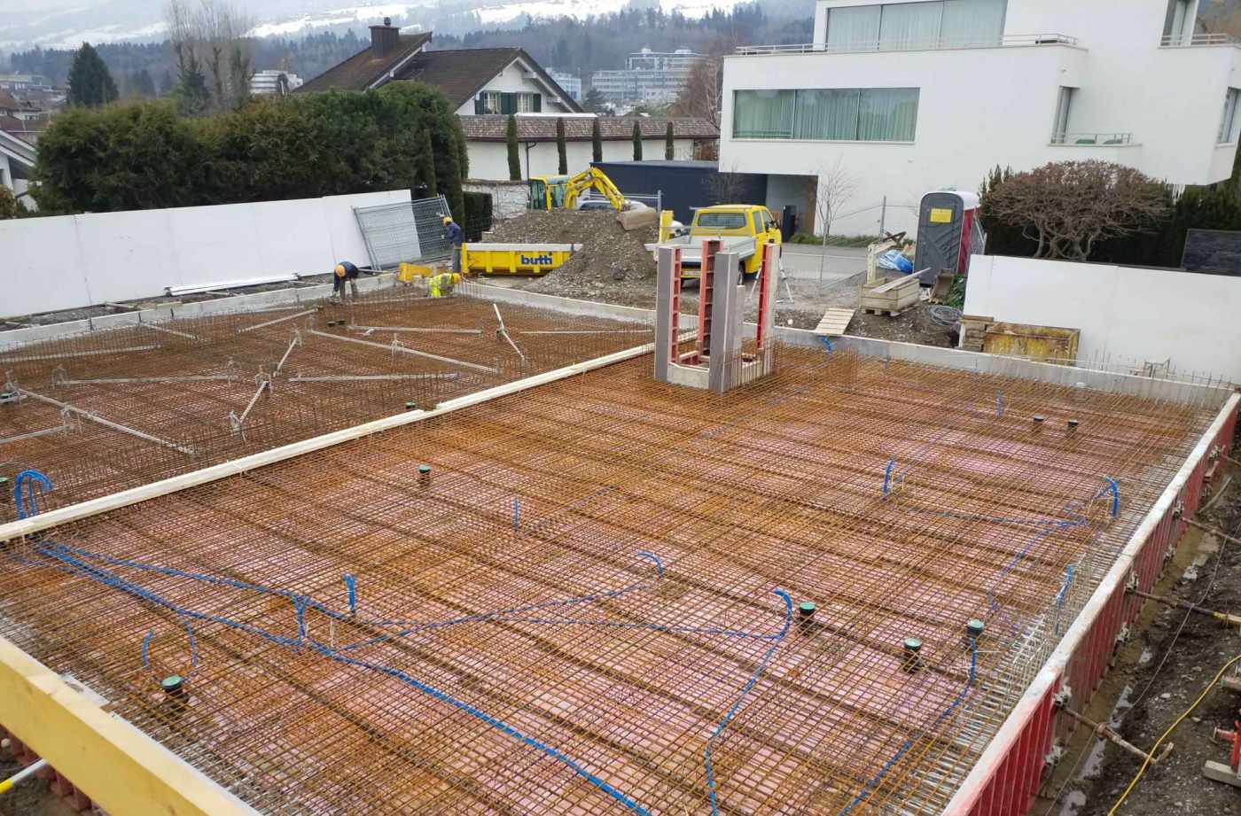Neubau EFH, Hafenweg,
8808 Pfäffikon, Projekt und Baukontrolle Tragstruktur in Massivbauweise, Projekt und Baukontrolle Pfahlfundation