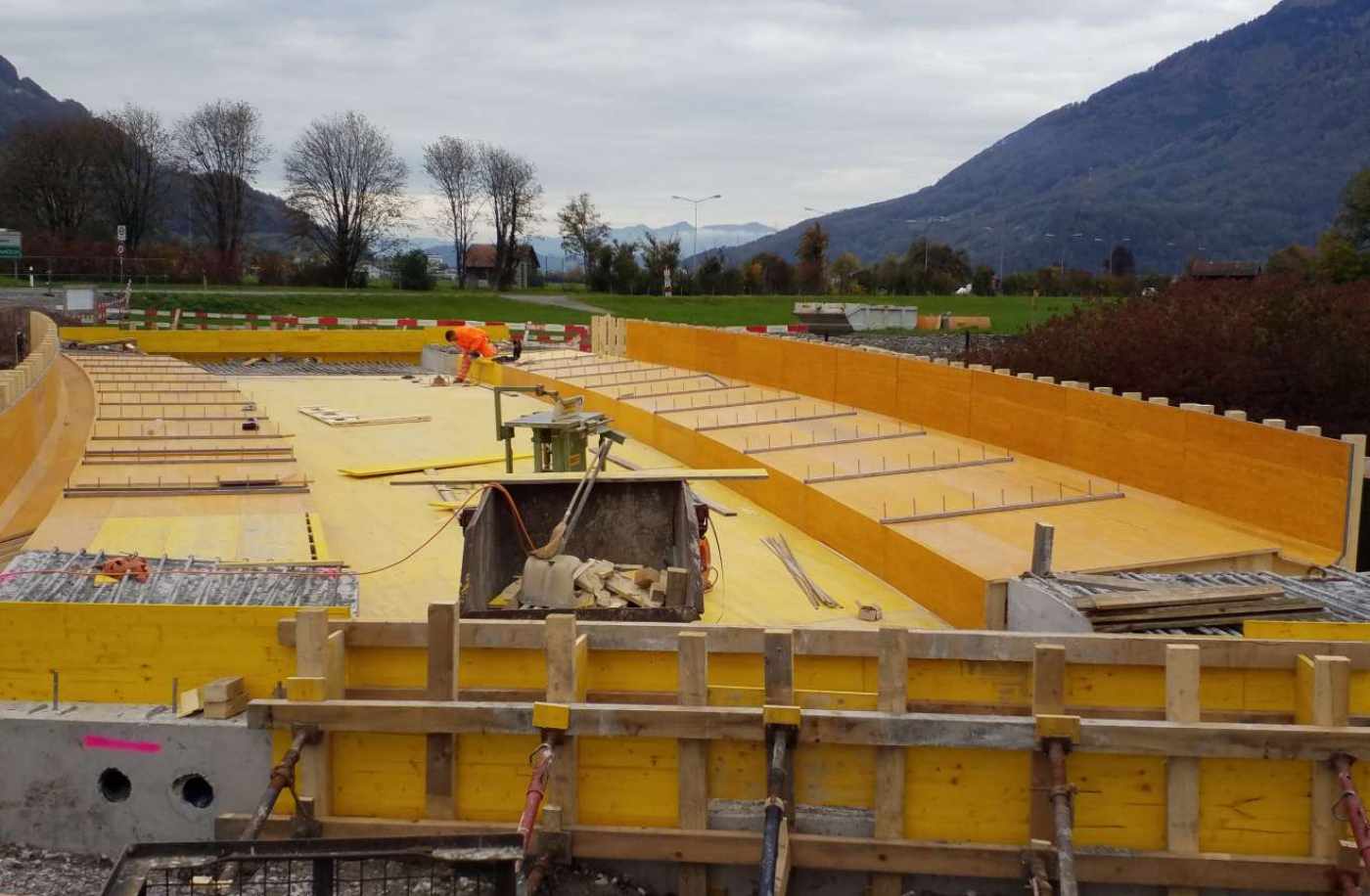 Neubau Brücke Tankgraben, Näfels, Projekt- und Bauleitung Brückenbau, Statische Berechnung Brückenbau