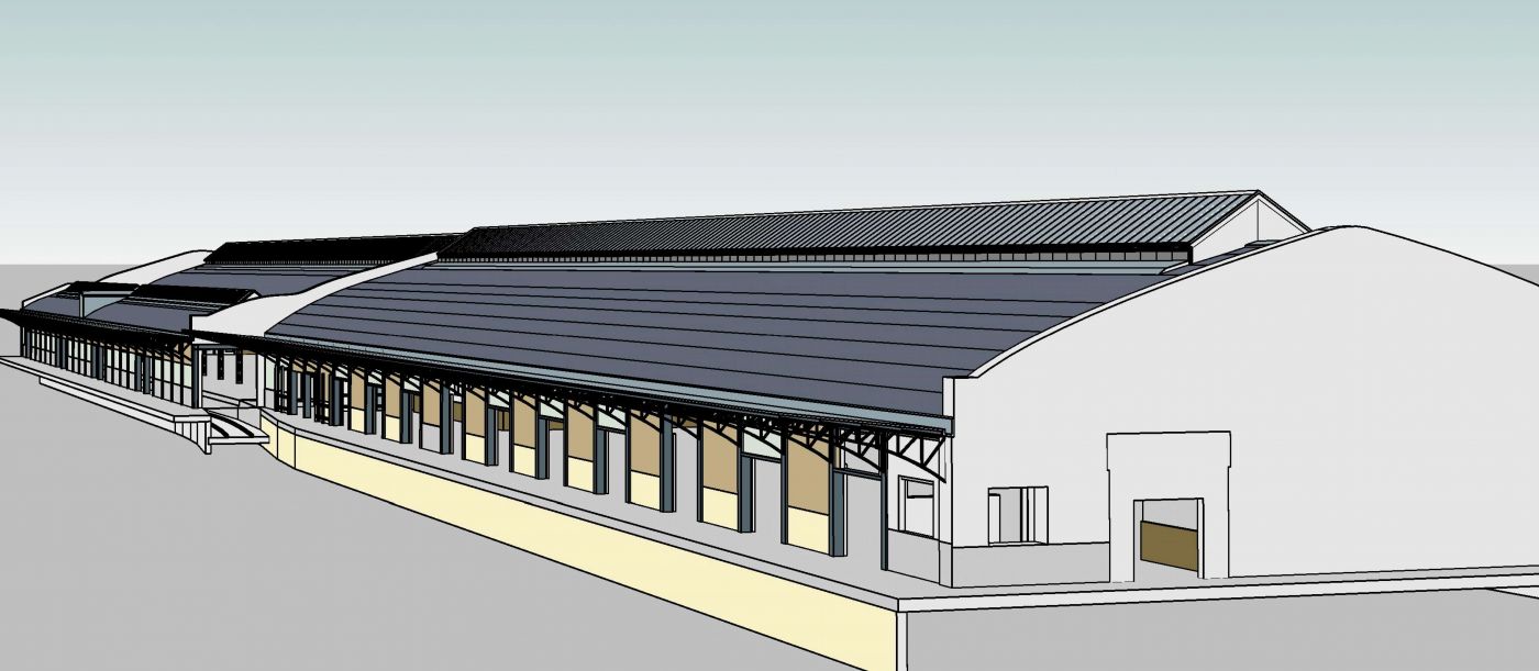 SBB Halle 1, 2 und 3, 3D Laserscan, 3D- / BIM- Modellierung aus Punktwolke, 2D Pläne aus 3D Modell generieren