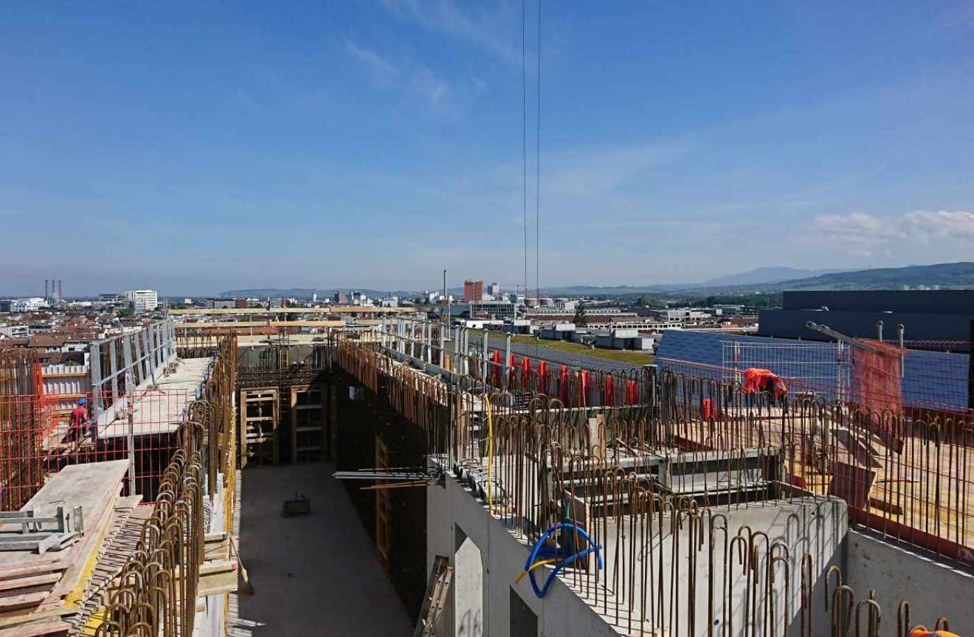 Claraturm Basel, Fixpunktnetz, Achsabsteckungen für Roh- und Fassadenbau, Baukontrollen, Meterrisse