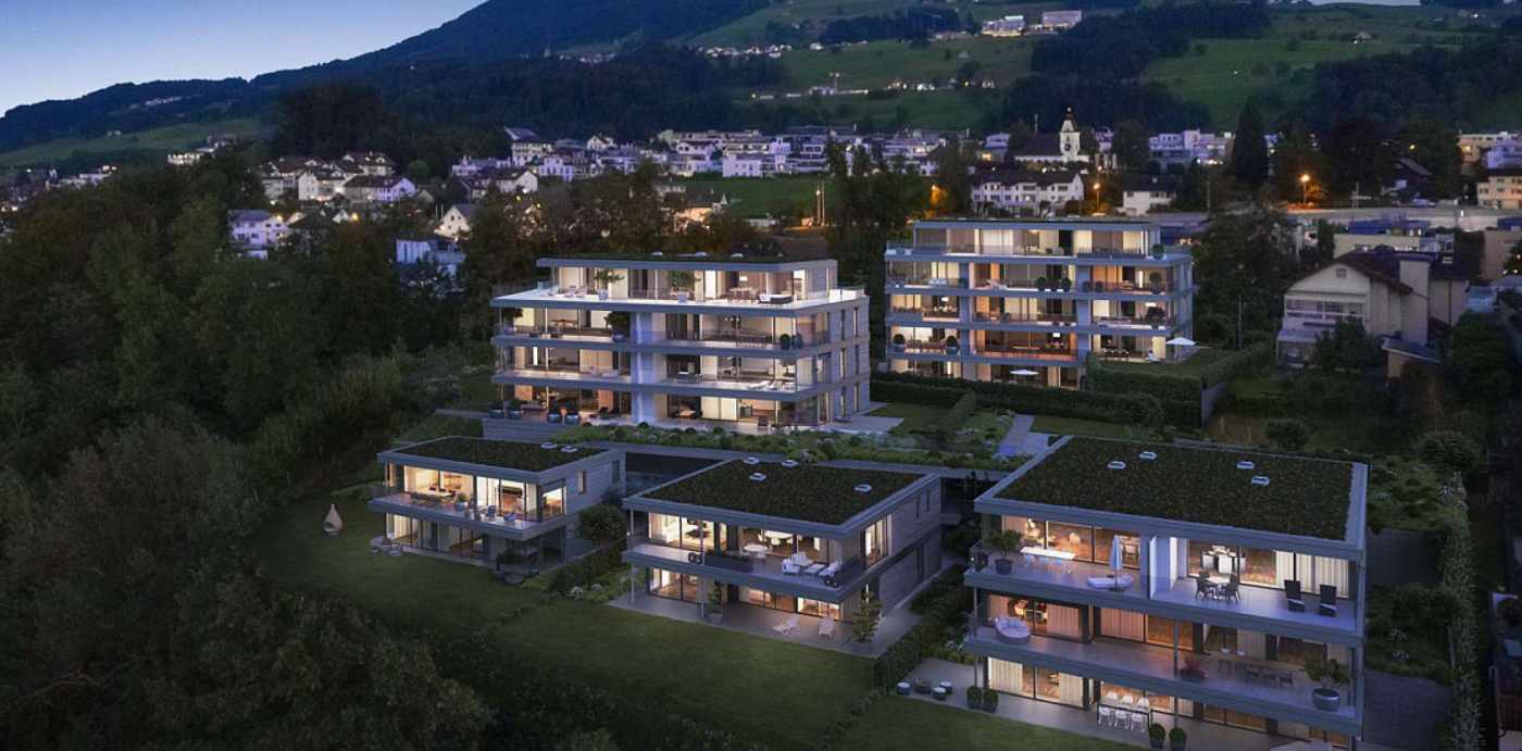 Wohnresidenz Panorama, Wollerau, Projekt und Baukontrolle in Massivbauweise, , Projekt und Fachbauleitung Baugrubenarbeiten inkl. Sicherung und Fundation