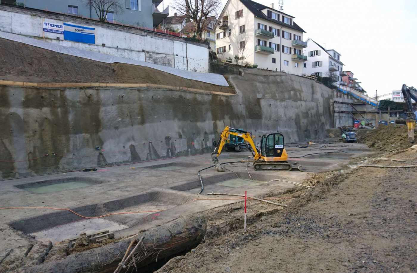 Wohnüberbauung Geissensteinring, 6005 Luzern, Bestandesaufnahmen/Rissprotokolle, Setzungsmessungen, Geodätische Baugrubenüberwachung, Erschütterungsmessungen, Baudienstleistungen (Datenaufbereitung,, Baufixpunkte, usw.)