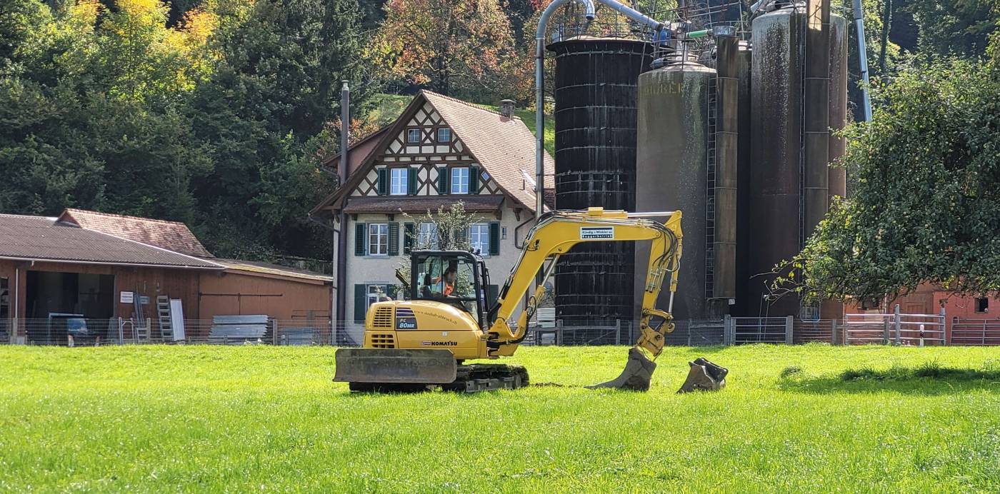 Neubau Gewerbepark Campus Elgg, Rammsondierungen, Baugrunduntersuchung, Abklärung Sickerfähigkeit, Beratung und Begleitung umwelttechnischer Aspekte