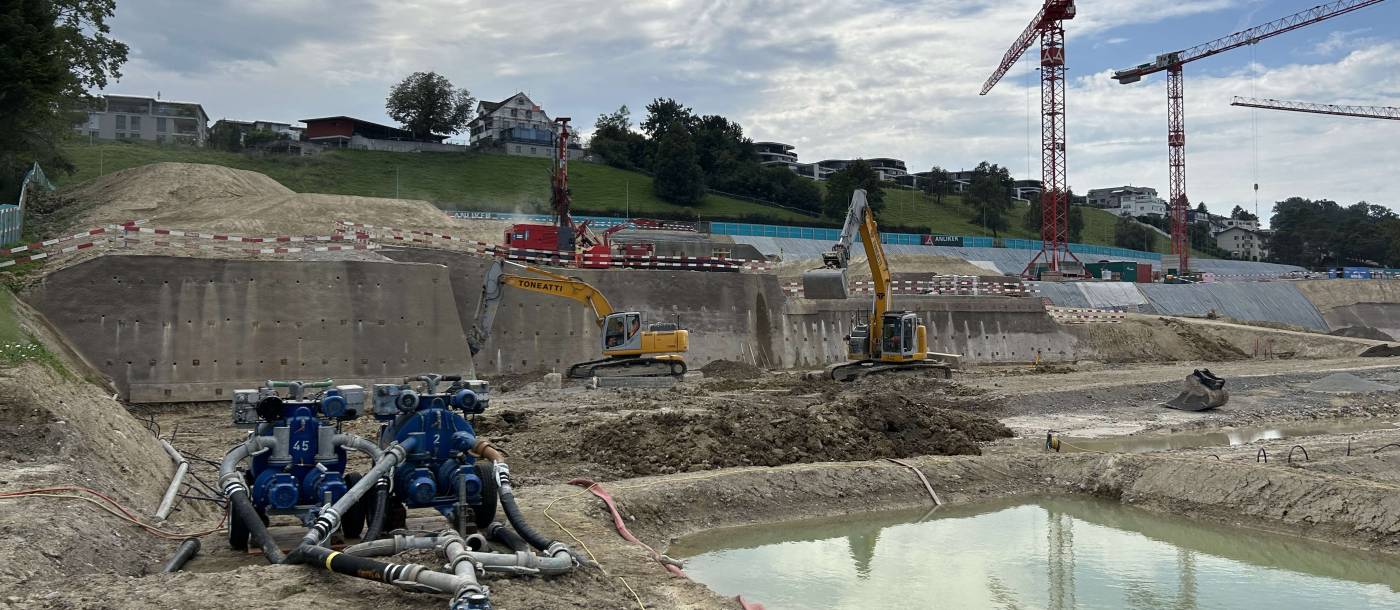 Baugrube und Pfahlfundation Aupark, Seestrasse 285-295, 8804 Wädenswil, Projektierung inkl. technischer Bauleitung; SIA-Phasen 31 bis 52