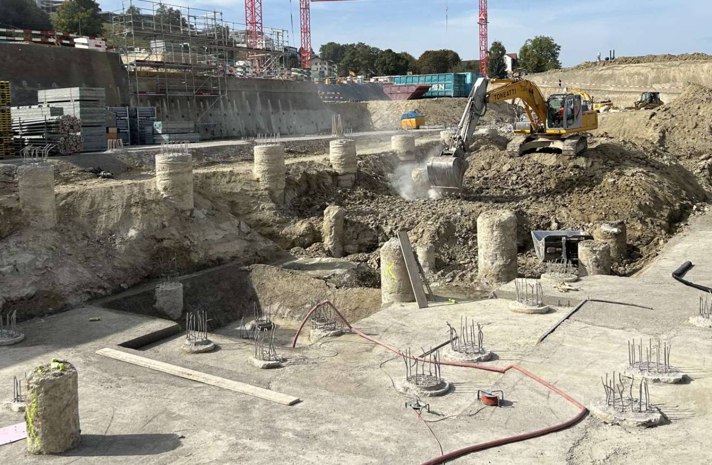 Baugrube und Pfahlfundation Aupark, Seestrasse 285-295, 8804 Wädenswil, Projektierung inkl. technischer Bauleitung; SIA-Phasen 31 bis 52