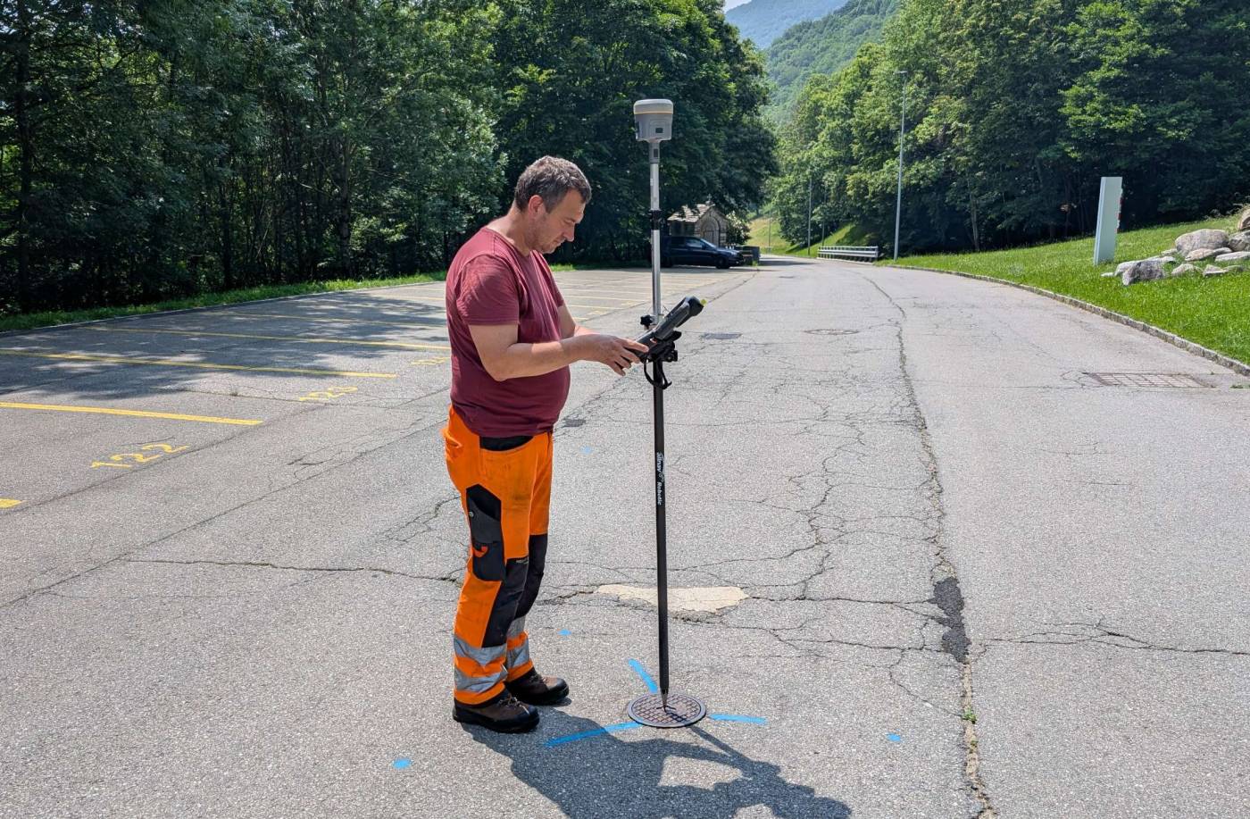 Rilievo acquedotto ad Isone, Pianificazione del rilievo GNSS, Rilievo di una condotta di 3km