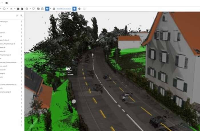 Sanierung Seestrasse, 8706 Meilen, Grundlagenerfassung mittels Laserscan, Drohnen- Tachymetrische Aufnahmen, Auswertung und Registration Punktwolke, Auswertung Geländemodell, Absteckungen vor Ort, Baufixpunktnetz