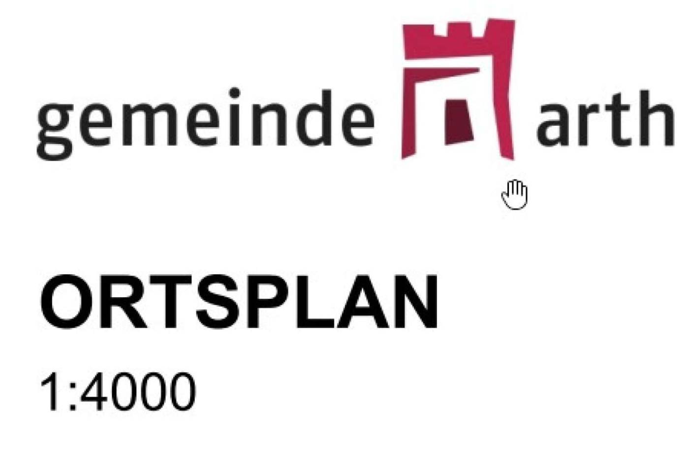 Ortsplan Gemeinde Arth, Ersetzten alter physischer Ortsplan, Definition der relevanten Thematiken, GIS-basierte Datenanbindung, Erfassung und Verwaltung, Erstellung Ortsplankarte im Geoportal der Gemeinde Arth, Erstellung identischer Plan für Druck