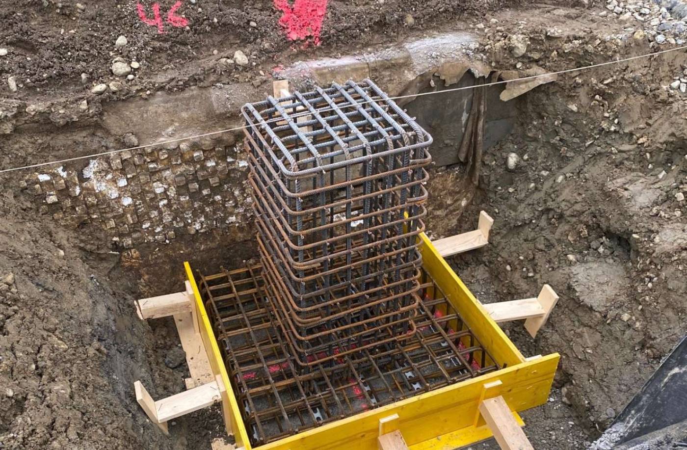 Provisorium Schulraumerweiterung, Altendorf, Projektierung Tragwerk Massivbau und Baugrube